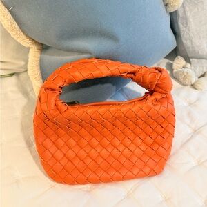 Orange Woven Handbag